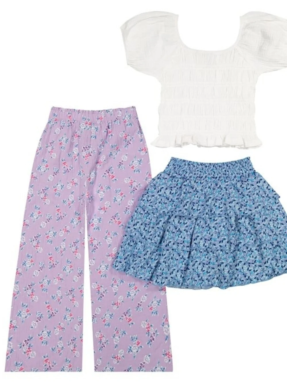New French Connection Youth 3-piece Purple Pant & Skirt Set Lavender Size Medium